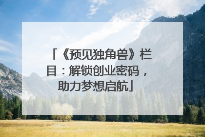 《预见独角兽》栏目：解锁创业密码，助力梦想启航