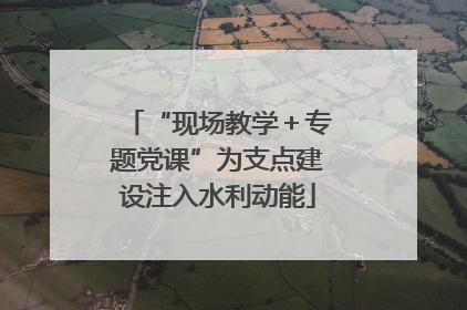 “现场教学＋专题党课”为支点建设注入水利动能