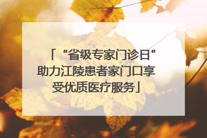 “省级专家门诊日”助力江陵患者家门口享受优质医疗服务