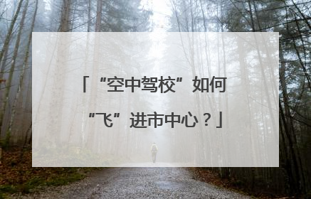 “空中驾校”如何“飞”进市中心？