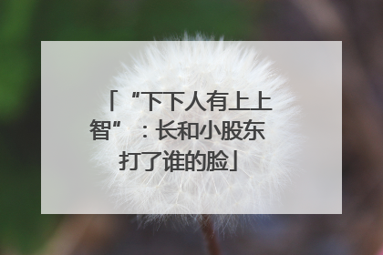 “下下人有上上智”：长和小股东打了谁的脸