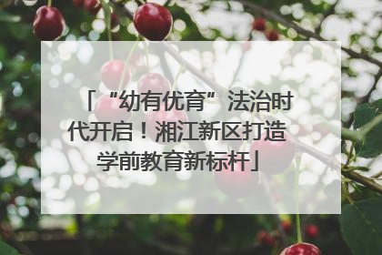 “幼有优育”法治时代开启！湘江新区打造学前教育新标杆