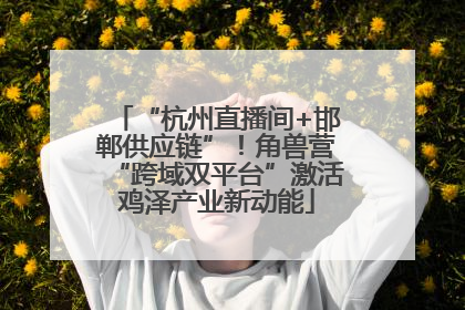 “杭州直播间+邯郸供应链”！角兽营“跨域双平台”激活鸡泽产业新动能