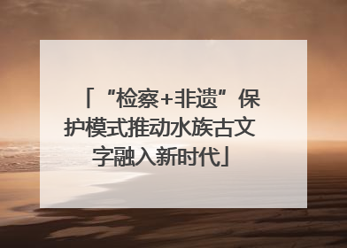 “检察+非遗”保护模式推动水族古文字融入新时代