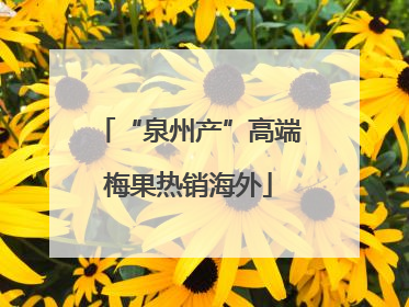 “泉州产”高端梅果热销海外