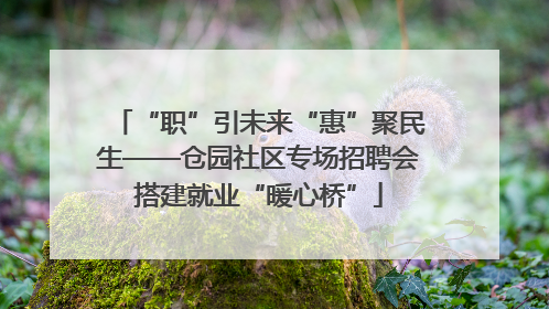 “职”引未来“惠”聚民生——仓园社区专场招聘会搭建就业“暖心桥”