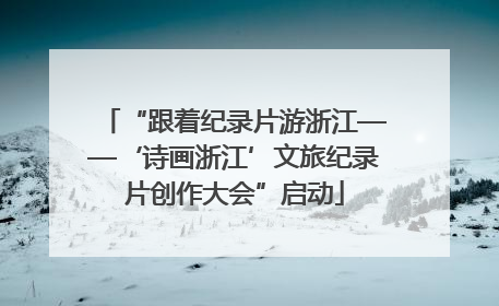 “跟着纪录片游浙江——‘诗画浙江’文旅纪录片创作大会”启动