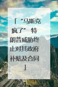 “马斯克疯了” 特朗普威胁终止对其政府补贴及合同