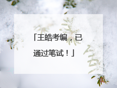 王皓考编，已通过笔试！