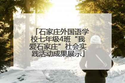 石家庄外国语学校七年级4班“我爱石家庄”社会实践活动成果展示