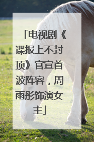 电视剧《谍报上不封顶》官宣首波阵容，周雨彤饰演女主