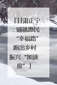 甘肃正宁：铺就惠民“幸福路” 跑出乡村振兴“加速度”