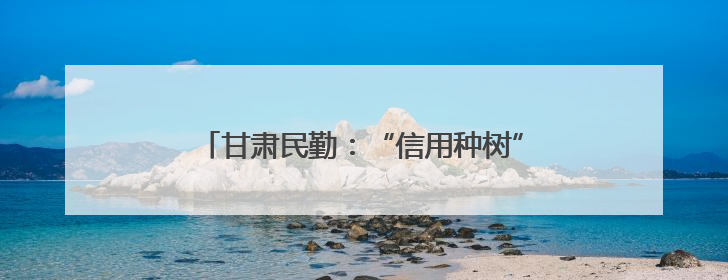 甘肃民勤：“信用种树” 汗水浇出“绿色存折”