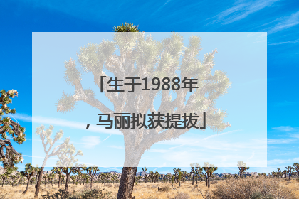 生于1988年，马丽拟获提拔