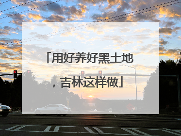 用好养好黑土地，吉林这样做