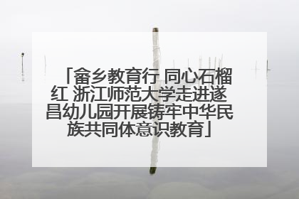 畲乡教育行 同心石榴红 浙江师范大学走进遂昌幼儿园开展铸牢中华民族共同体意识教育