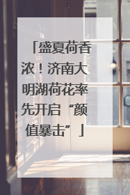 盛夏荷香浓！济南大明湖荷花率先开启“颜值暴击”