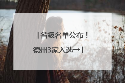省级名单公布！德州3家入选→