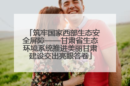 筑牢国家西部生态安全屏障——甘肃省生态环境系统推进美丽甘肃建设交出亮眼答卷