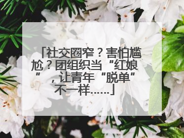 社交圈窄？害怕尴尬？团组织当“红娘”，让青年“脱单”不一样……