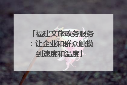 福建文旅政务服务：让企业和群众触摸到速度和温度