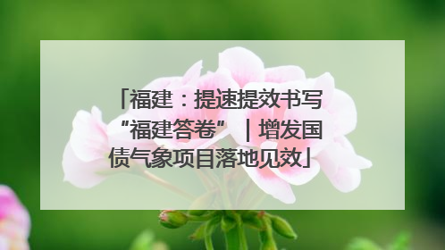 福建：提速提效书写“福建答卷”｜增发国债气象项目落地见效