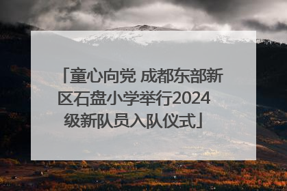 童心向党 成都东部新区石盘小学举行2024级新队员入队仪式