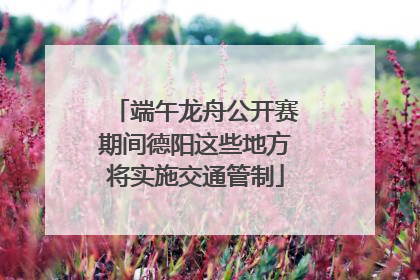 端午龙舟公开赛期间德阳这些地方将实施交通管制