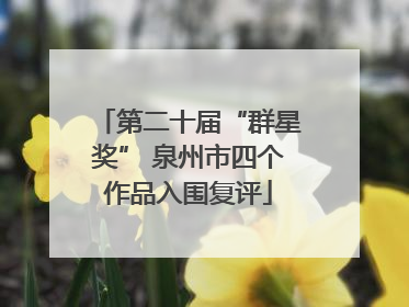 第二十届“群星奖” 泉州市四个作品入围复评