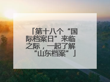 第十八个“国际档案日”来临之际，一起了解“山东档案”
