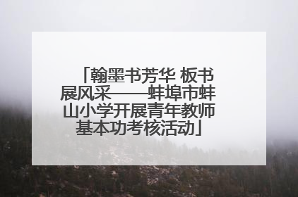 翰墨书芳华 板书展风采——蚌埠市蚌山小学开展青年教师基本功考核活动