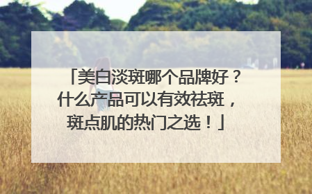 美白淡斑哪个品牌好？什么产品可以有效祛斑，斑点肌的热门之选！
