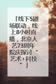 线下5剧场联动，线上8小时直播，北京人艺73周年院庆探讨“艺术+科技”