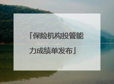 保险机构投管能力成绩单发布