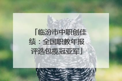 临汾市中职创佳绩：全国职教年报评选包揽冠亚军