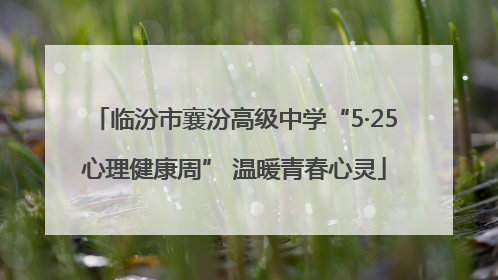 临汾市襄汾高级中学“5·25心理健康周” 温暖青春心灵