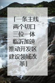 一条主线 两个切口 三位一体 临沂加速推动开发区建设领域改革