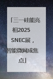 三一硅能亮相2025 SNEC展，智能微网成焦点