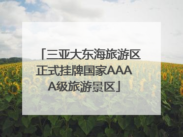 三亚大东海旅游区正式挂牌国家AAAA级旅游景区