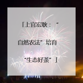 上官宏耿：“自然农法”培育“生态好茶”