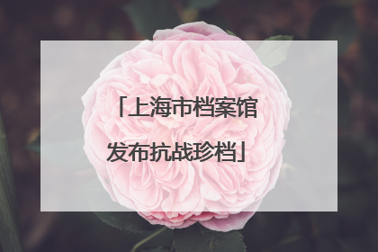 上海市档案馆发布抗战珍档