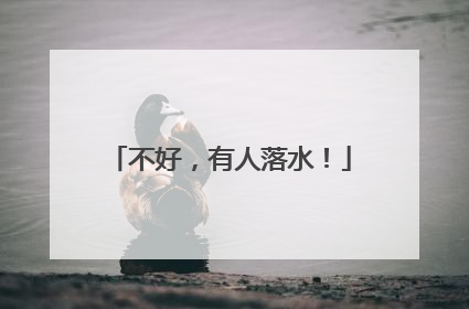 不好，有人落水！