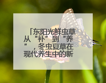 东阳光鲜虫草从“补”到“养”，冬虫夏草在现代养生中的新打开方式