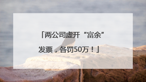 两公司虚开“富余”发票，各罚50万！