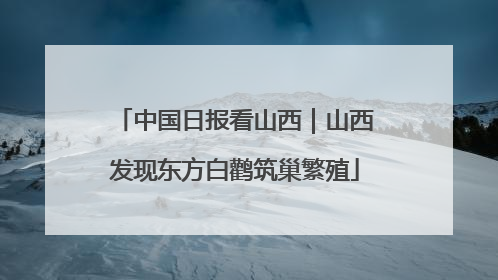 中国日报看山西｜山西发现东方白鹳筑巢繁殖