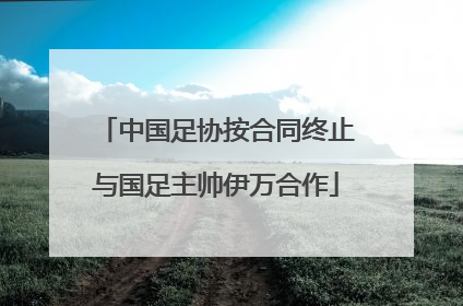 中国足协按合同终止与国足主帅伊万合作