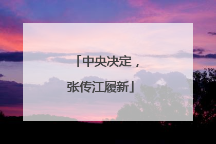 中央决定，张传江履新