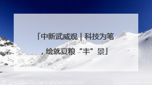 中新武威观｜科技为笔，绘就夏粮“丰”景
