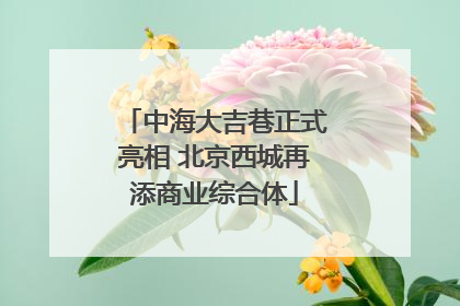 中海大吉巷正式亮相 北京西城再添商业综合体