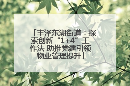 丰泽东湖街道：探索创新“1+4”工作法 助推党建引领物业管理提升